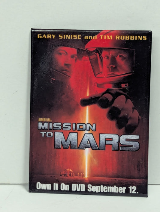 Vintage 2000 Movie Promo Mission To Mars pin back Button Tim Robbins Gary Sinise