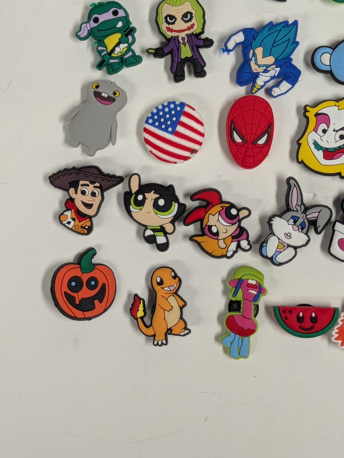 Huge Lot of JIBBITZ Crocs Shoe Charms Miscellaneous (Pokemon, Disney, Food, Ect)