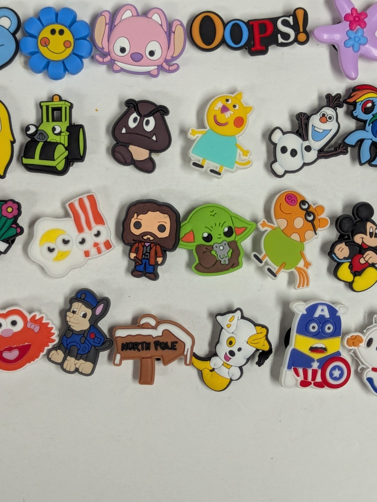 Huge Lot of JIBBITZ Crocs Shoe Charms Miscellaneous (Pokemon, Disney, Food, Ect)