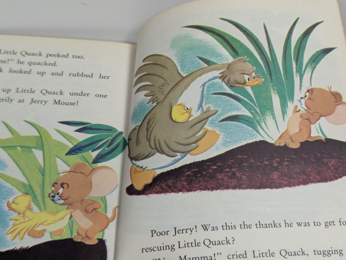 Tom and Jerry Meet Little Quack Little Golden Book Ripped 1st Page As Is