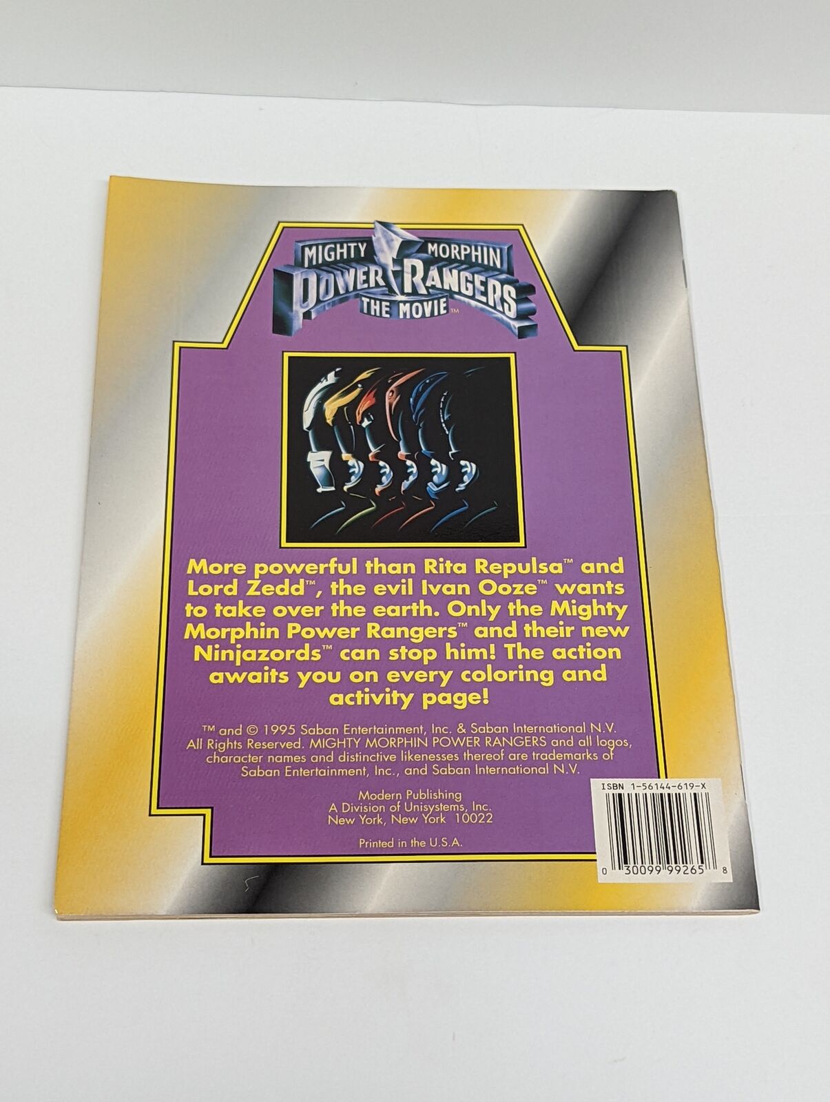 1995 Power Rangers The Movie Coloring ACTIVITY BOOK