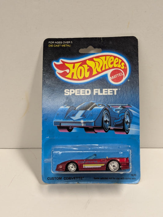 1988 Hot Wheels SPEED FLEET Custom Corvette Convertible on Card