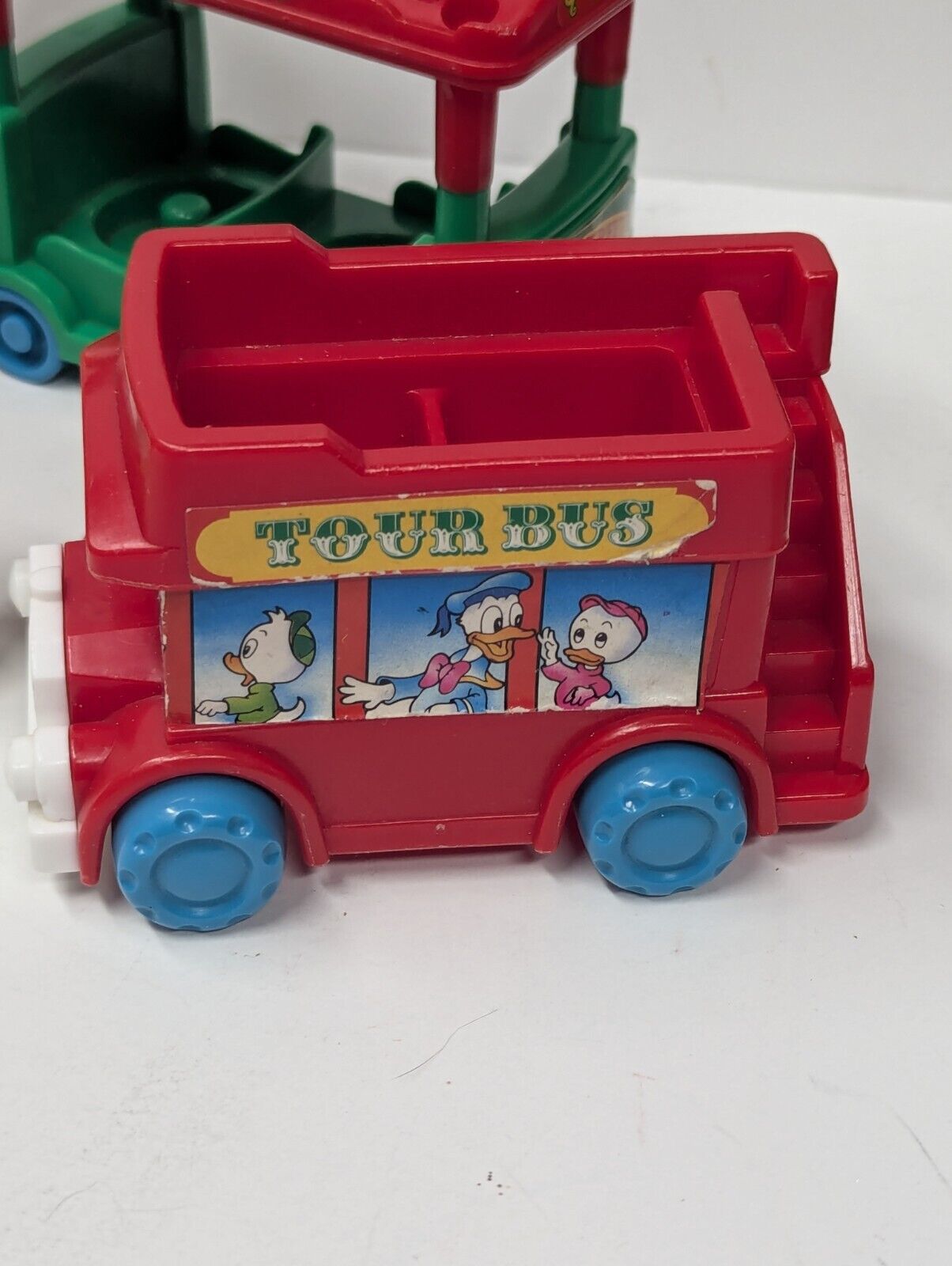 Vintage - 1986 Disneyland Toy Train Set- Train Cars-Figures- Tour Bus
