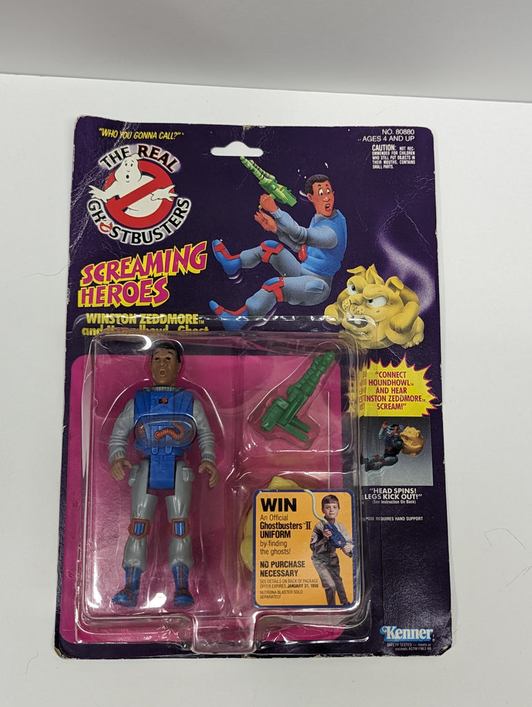 1988 Real Ghostbusters Winston Zeddmore Screaming Heroes on DAMAGED CARD 1C
