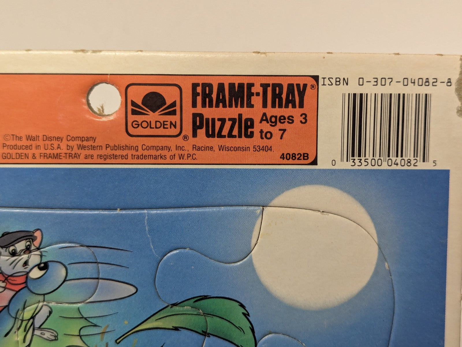 Vintage 1990 Disney The Rescuers Down Under 12 Piece Golden Frame Tray Puzzle