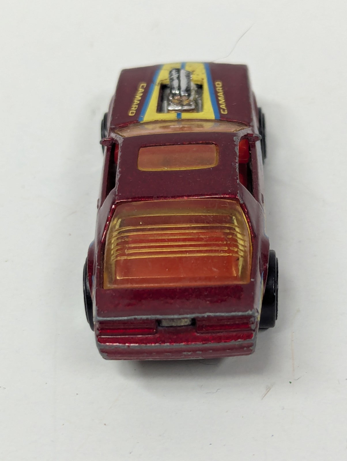 1983 HOT WHEELS BLOWN CAMARO IROC RED 1:64 DIECAST 2 7/8" CAR W/ YELLOW & PINK