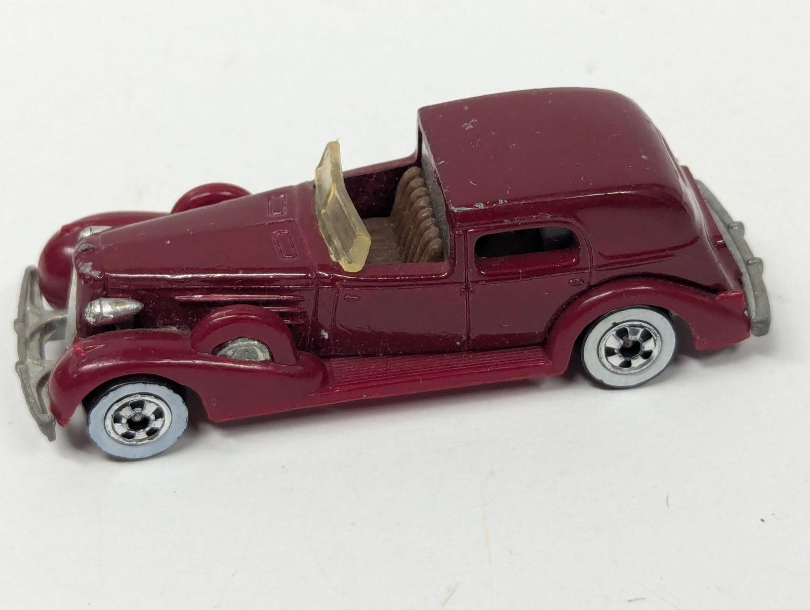 Vintage 1981 Hot Wheels - ‘35 Classic Caddy Cadillac - Red Maroon - White Walls