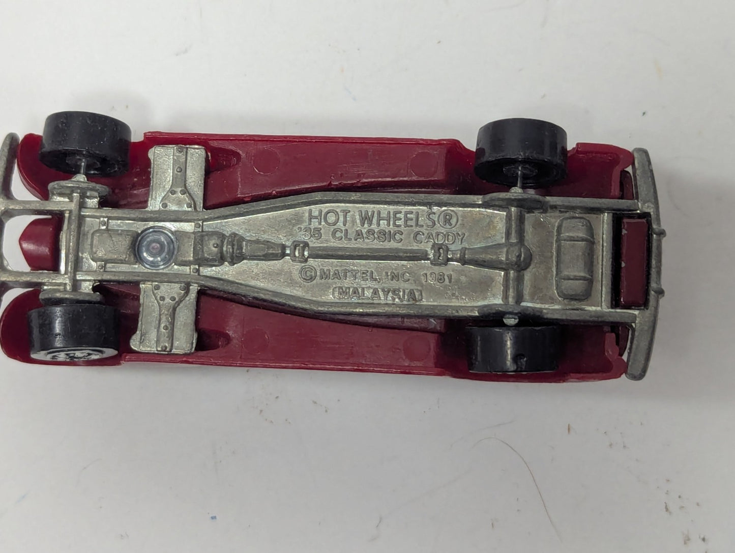 Vintage 1981 Hot Wheels - ‘35 Classic Caddy Cadillac - Red Maroon - White Walls