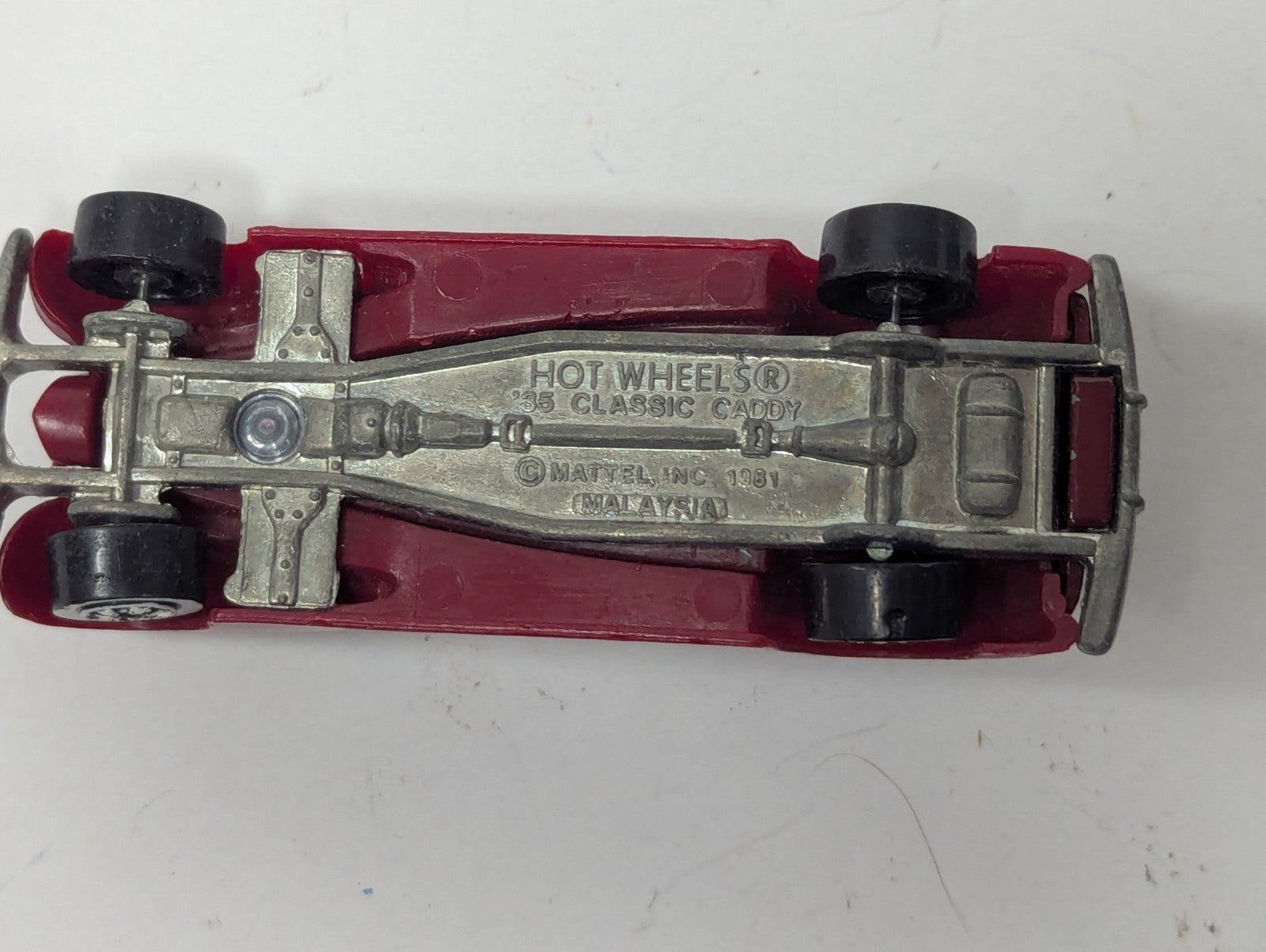 Vintage 1981 Hot Wheels - ‘35 Classic Caddy Cadillac - Red Maroon - White Walls