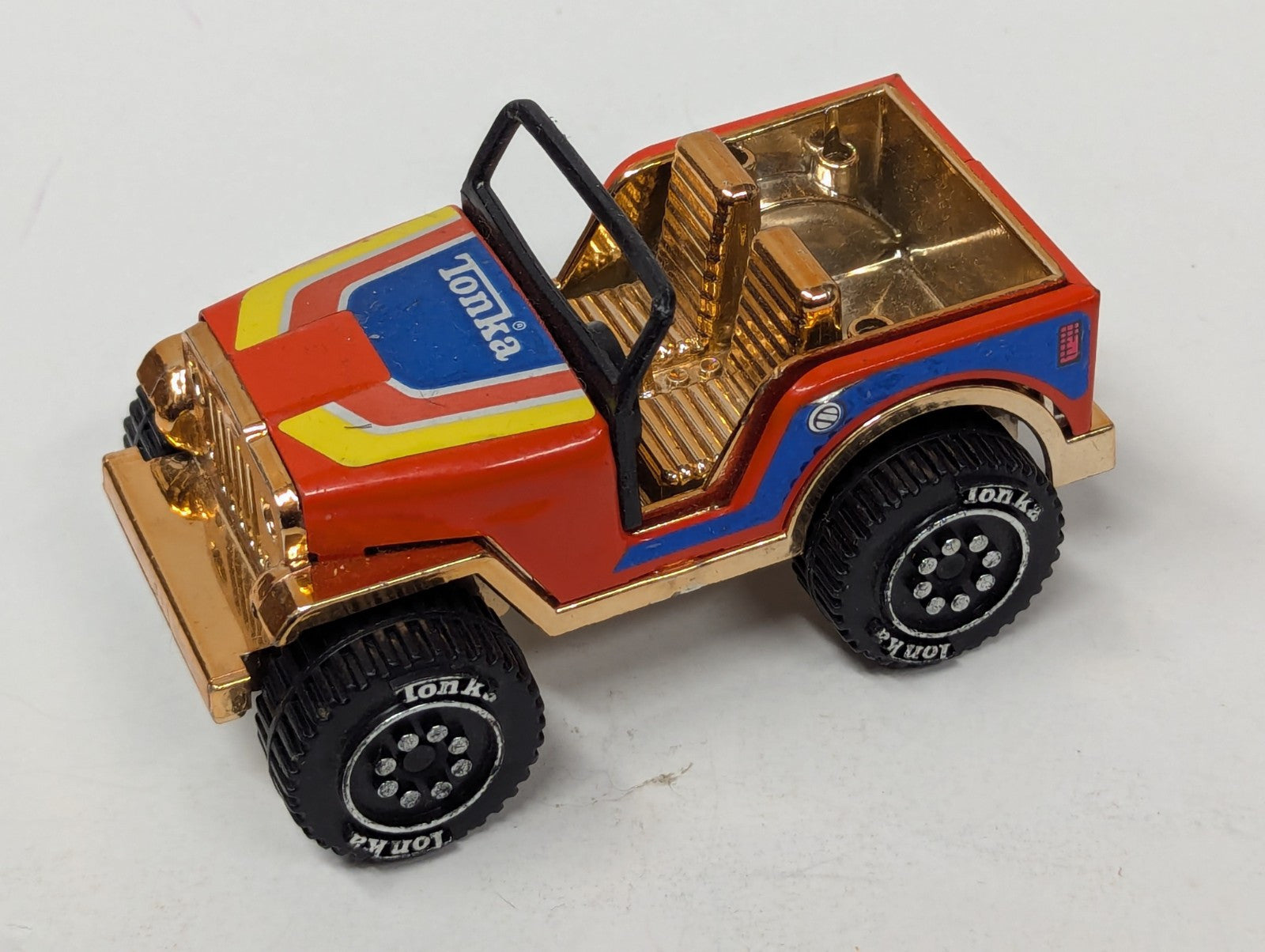 Vintage 1979 Rare Metallic And Organe Tonka Jeep Truck 4.5"