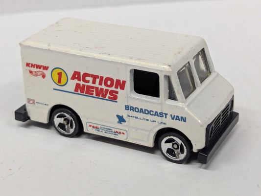 Hot Wheels 1986 KNWW Action News Broadcast Van Truck White