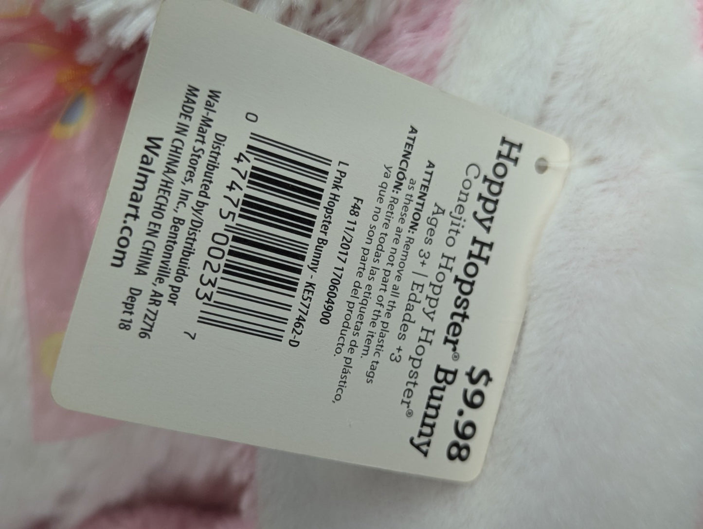 2018 Dan Dee Collector's Choice Pink Easter Bunny Rabbit 14" Plush Animal