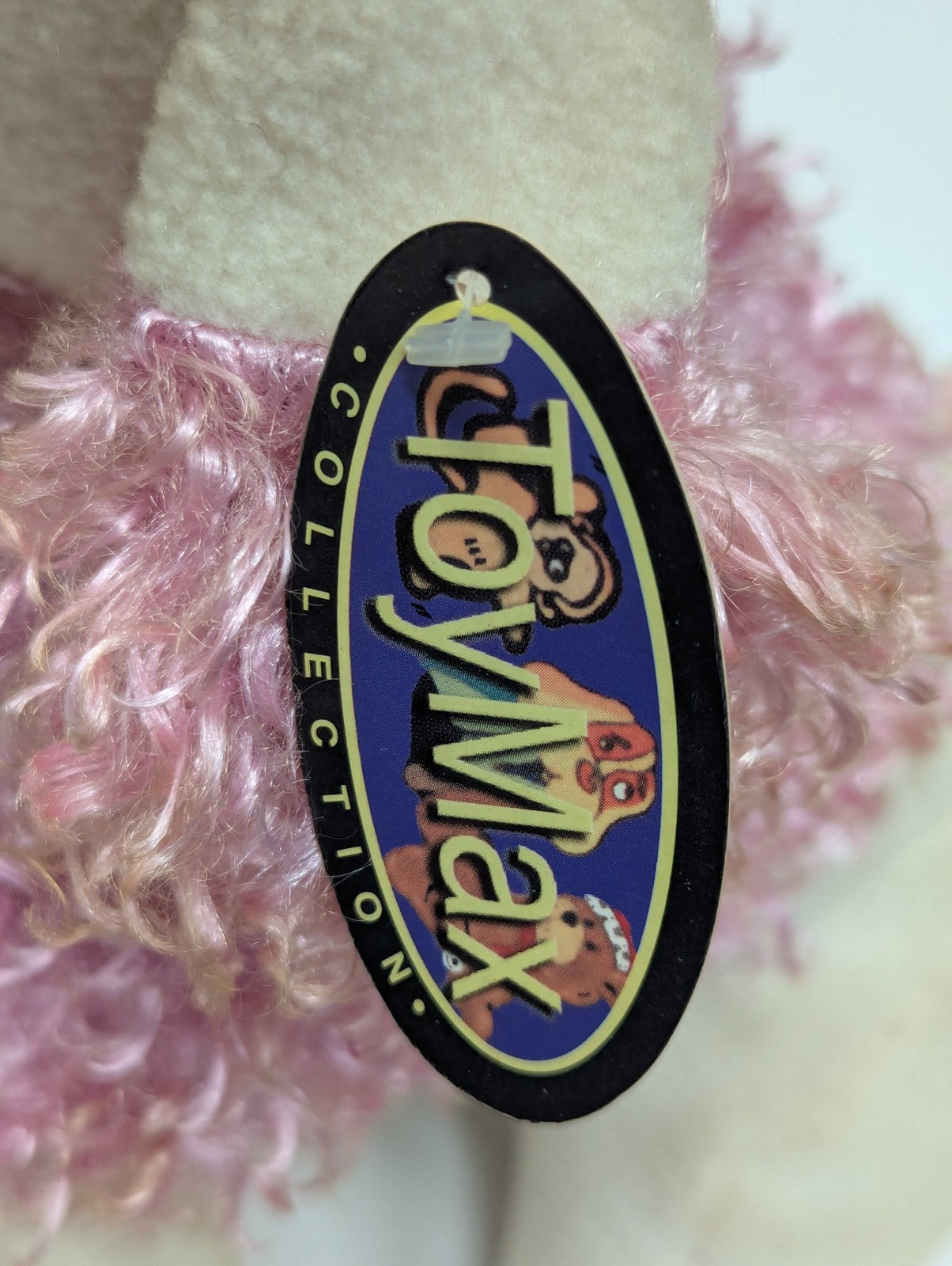 90's Toymax Collection Pink Poodle Plush Curly Hair Puppy Dog NWT
