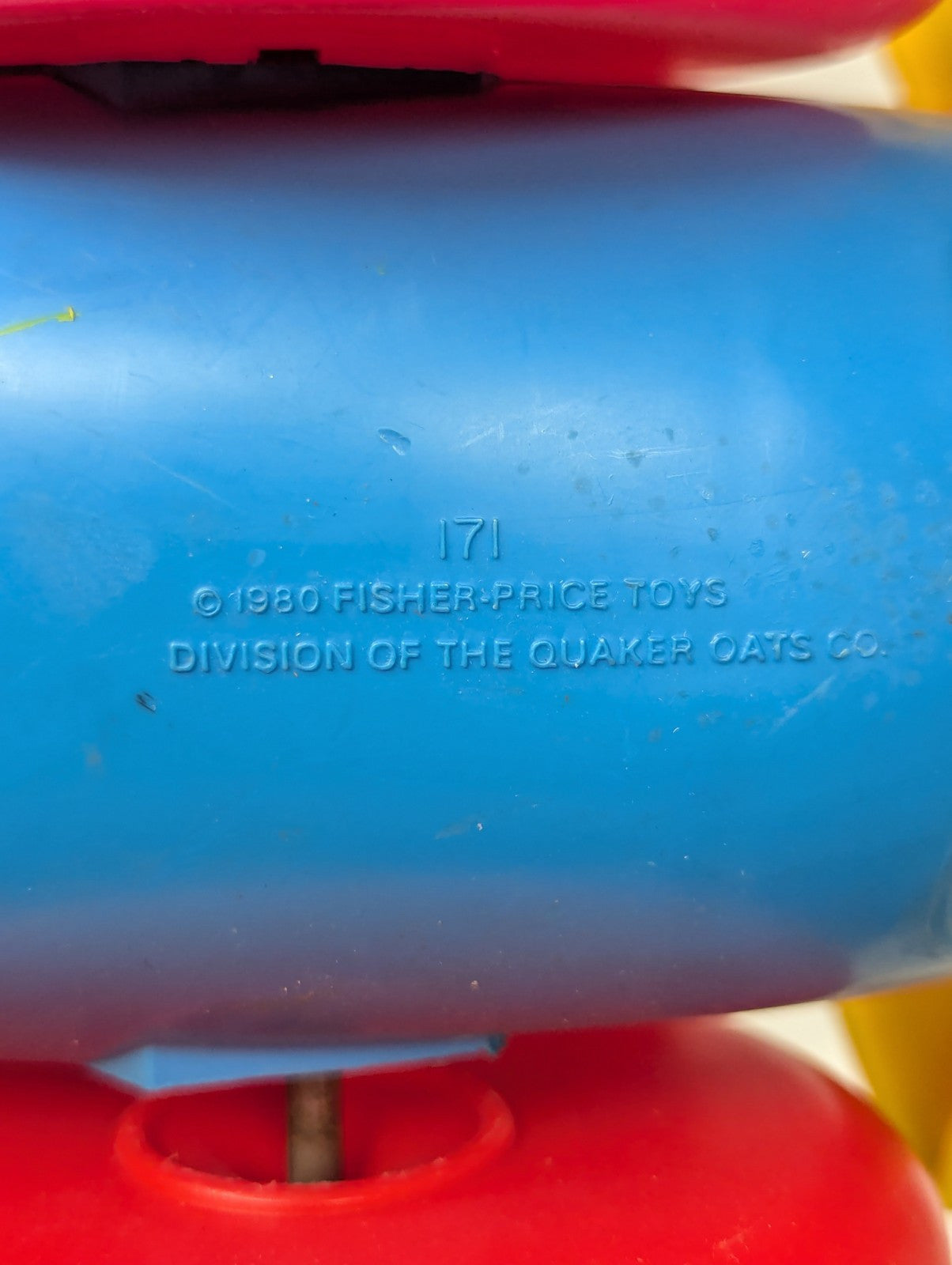 Vintage 1980 Fisher Price Airplane Plane Pull Toy Pilot #171 