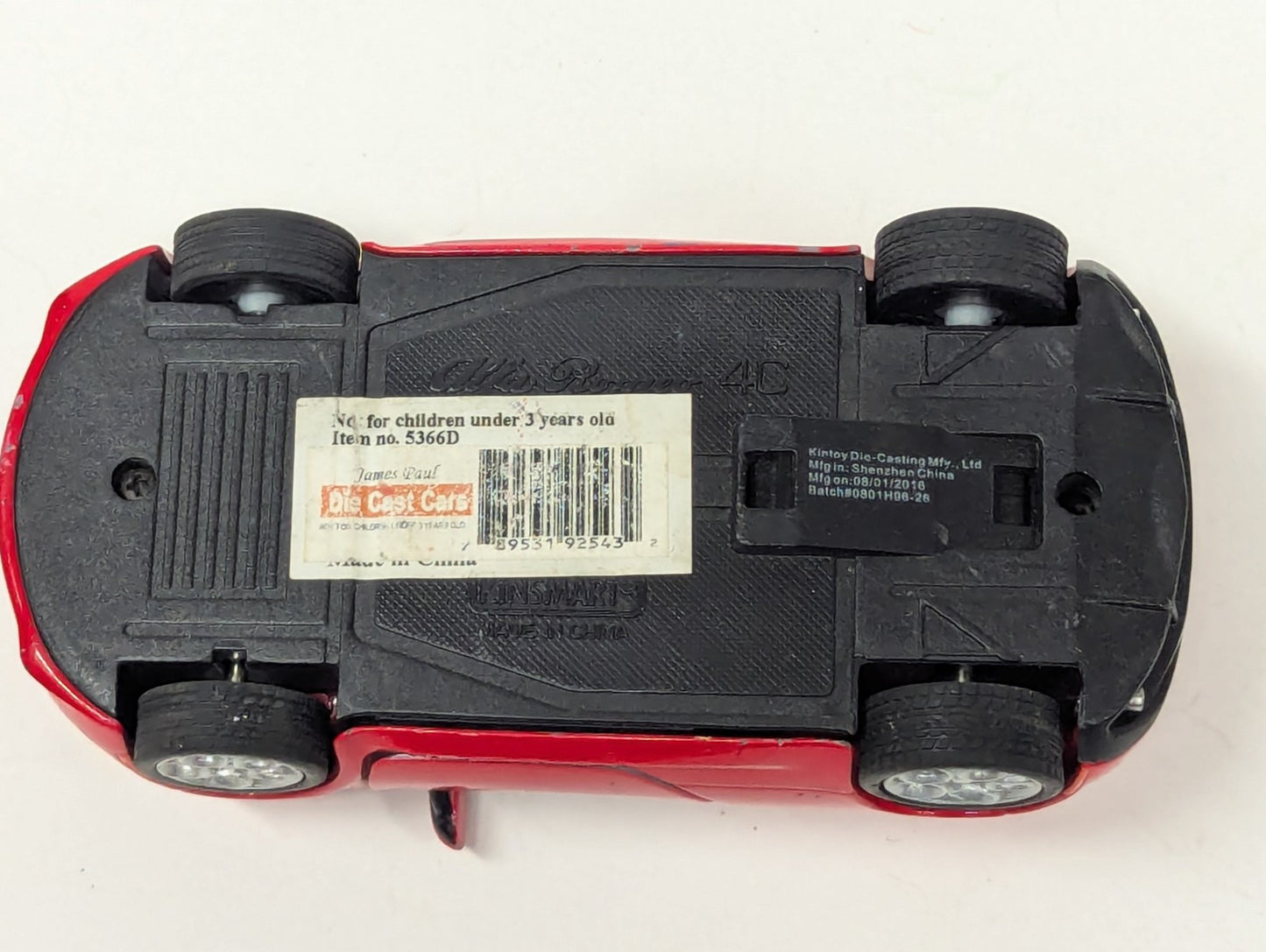 Motormax 1/24 - Alfa Romeo 4C Red Sports Car Diecast Scale Model Car