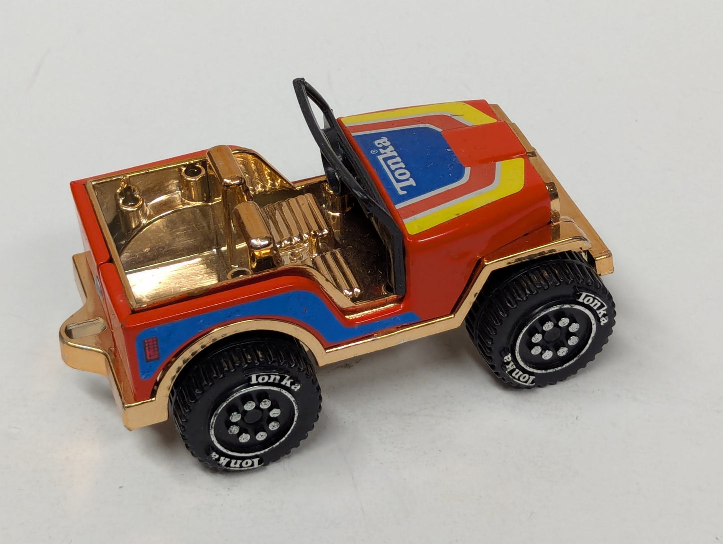 Vintage 1979 Rare Metallic And Organe Tonka Jeep Truck 4.5"