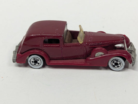 Vintage 1981 Hot Wheels - ‘35 Classic Caddy Cadillac - Red Maroon - White Walls