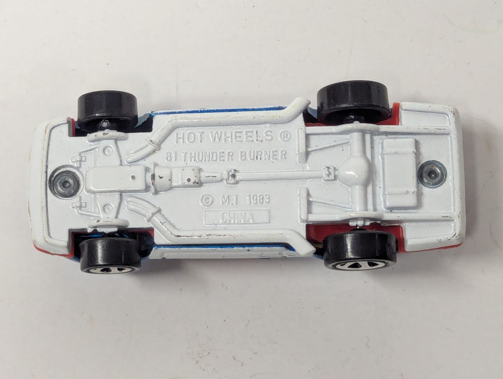 1983 Hot Wheels - THUNDER BURNER - Vintage Diecast 1/64 - Red White and Blue