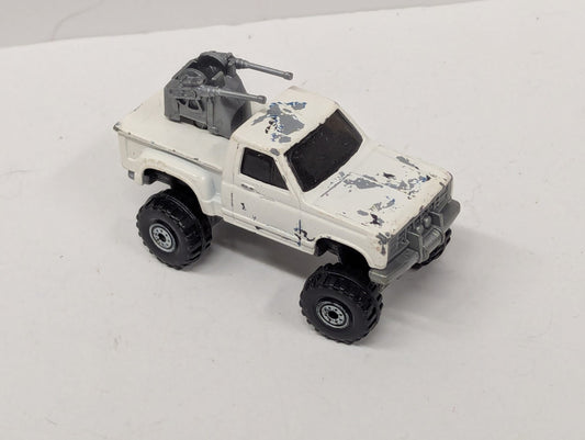 Hot Wheels 1986 Military Tail Gunner Pickup White Camo Camouflage Turret Gun