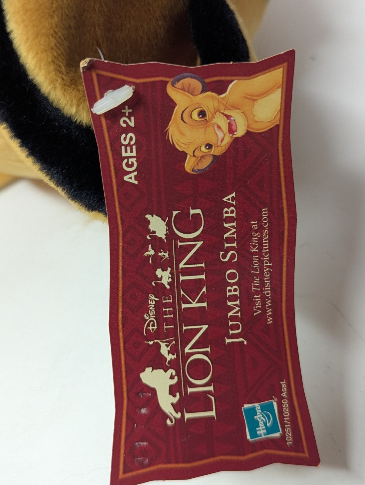2002 Simba Lion King Plush 20" Disney Hasbro Jumbo Large NWT