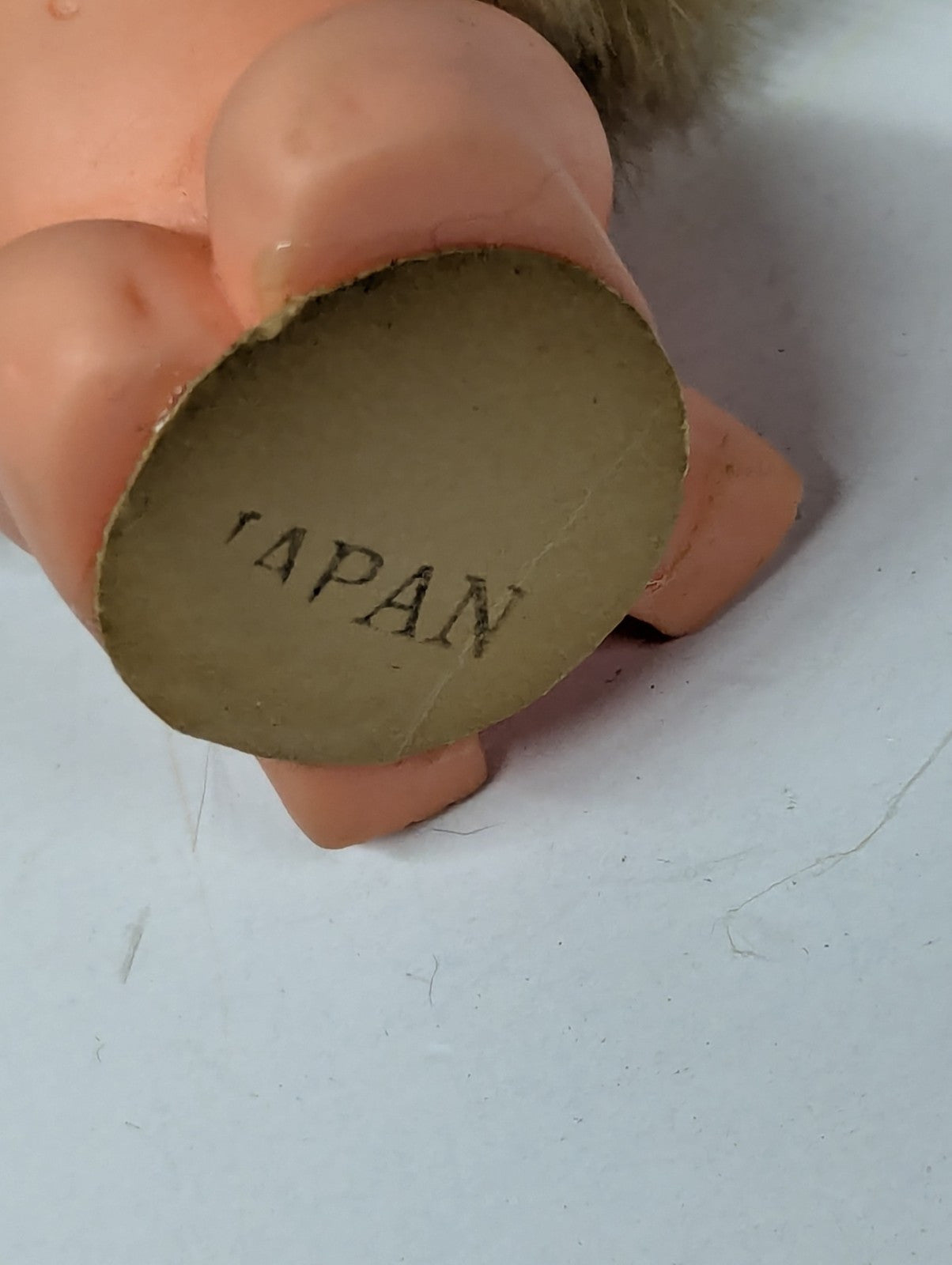 Vtg Japan Angel Ornament Praying Baby Fairy Doll Wings Hair Blonde" Mcm