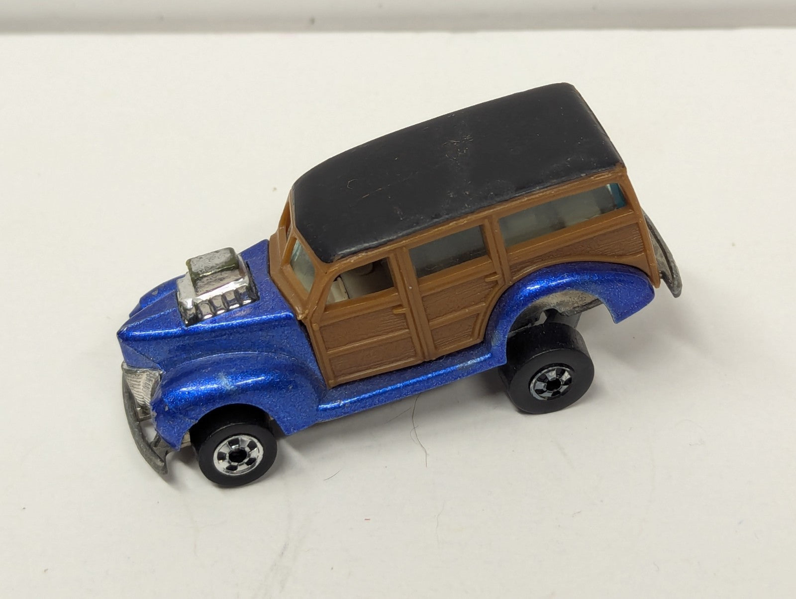 Vintage 1979 Hot Wheels Hi-Rakers Diecast 1/64 Blue 40's Woody Wagon Hot Rod HK