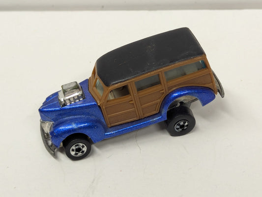 Vintage 1979 Hot Wheels Hi-Rakers Diecast 1/64 Blue 40's Woody Wagon Hot Rod HK