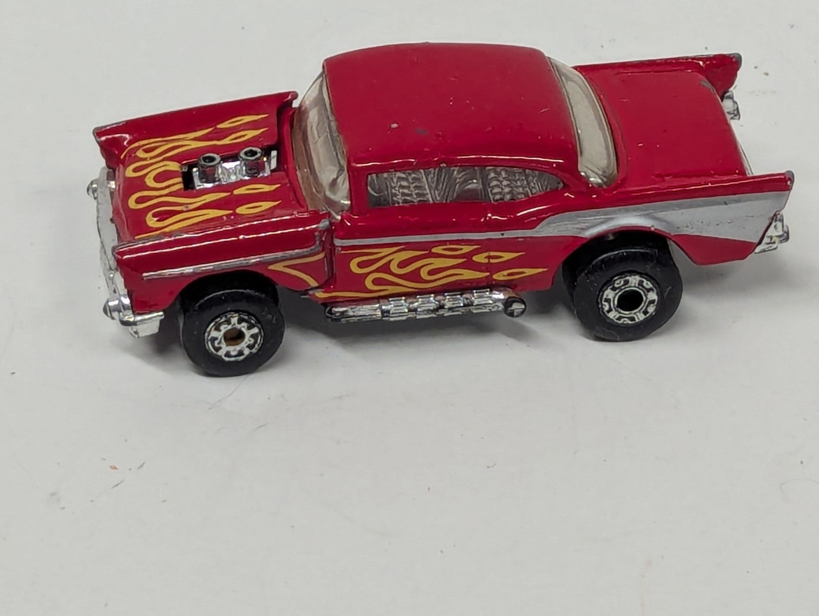 Vintage Matchbox Superfast No. 4 ‘57 Chevy Red Flames, Tilting Hood, 1979