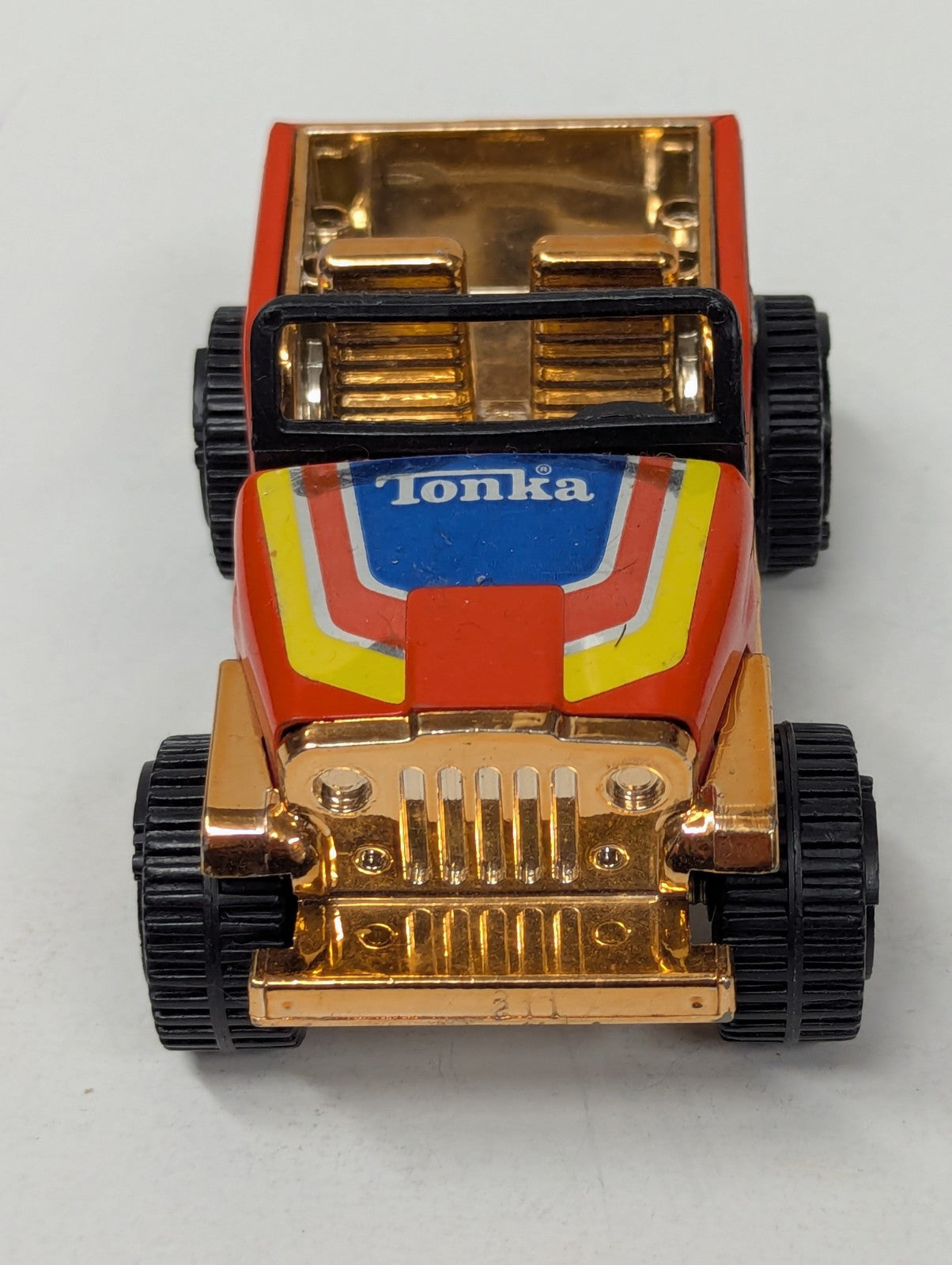 Vintage 1979 Rare Metallic And Organe Tonka Jeep Truck 4.5"