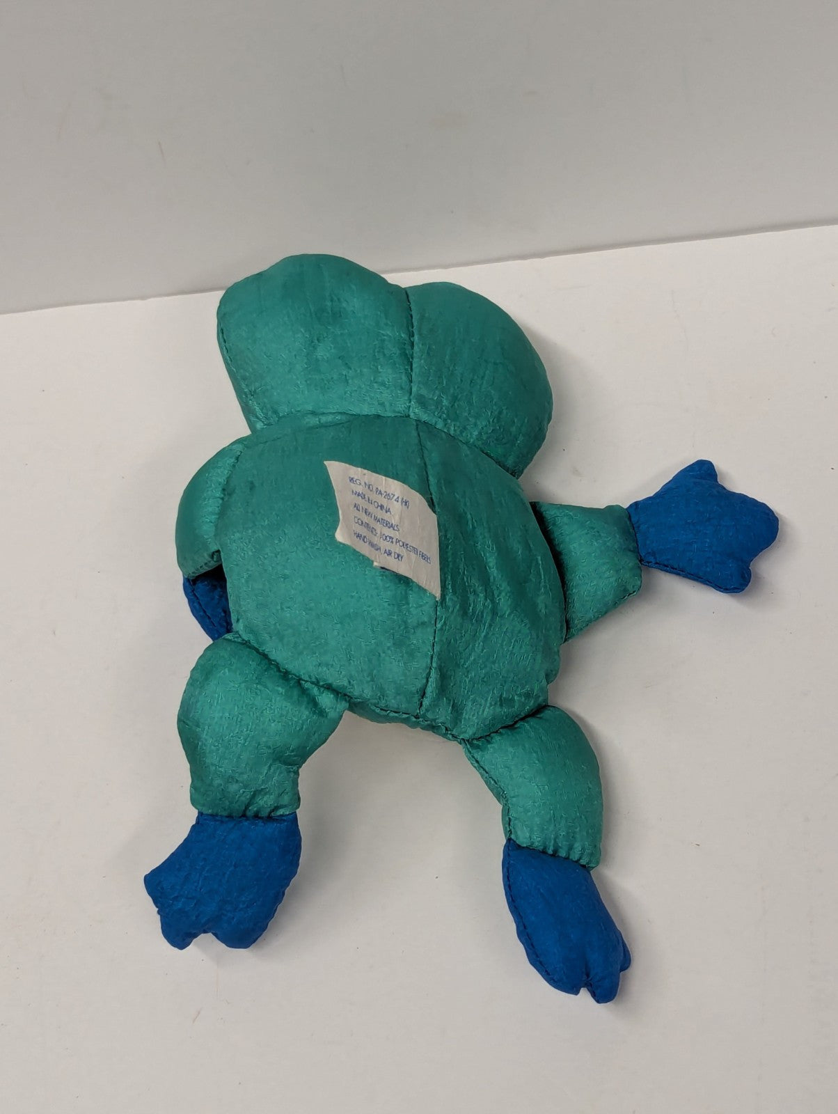 Kids II Freddy Frog Plush Nylon 1996 Tiny Stuffed Animal Toy 7" HTF Dots Bowtie