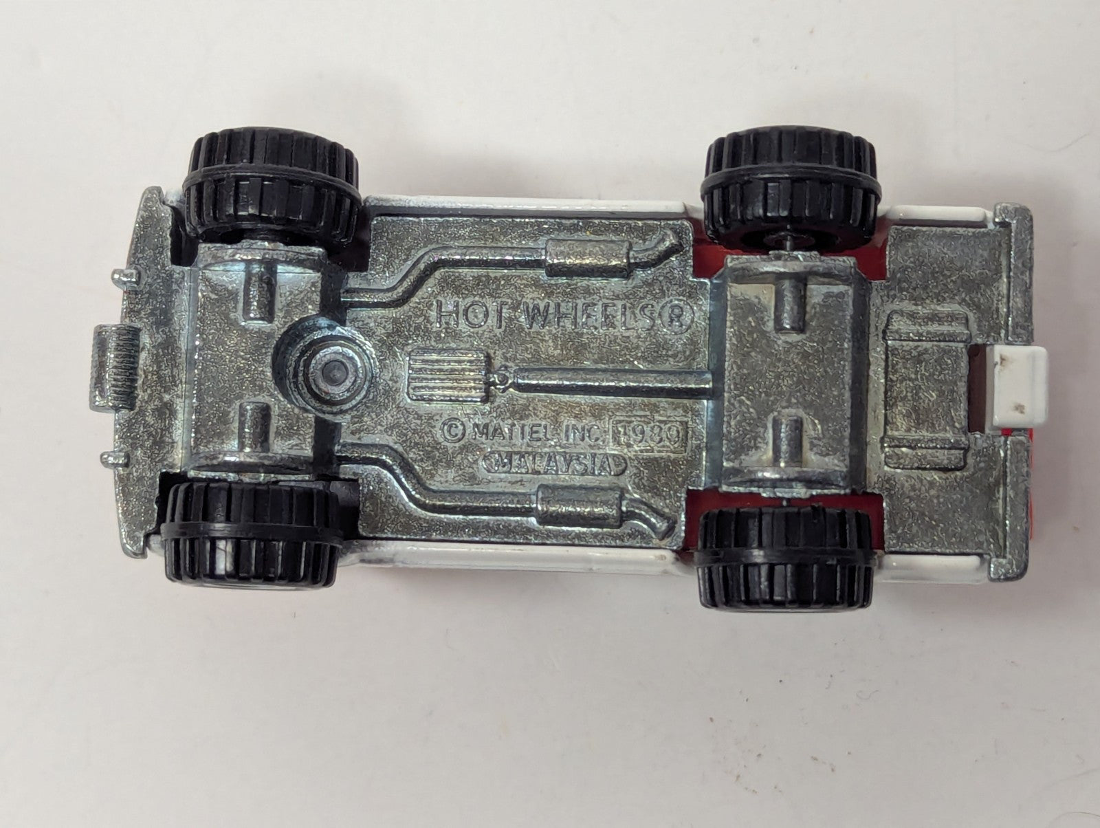 Vintage 1980 Mattel Hot Wheels Ford Bronco with Hood Flames & Red Motorcycle