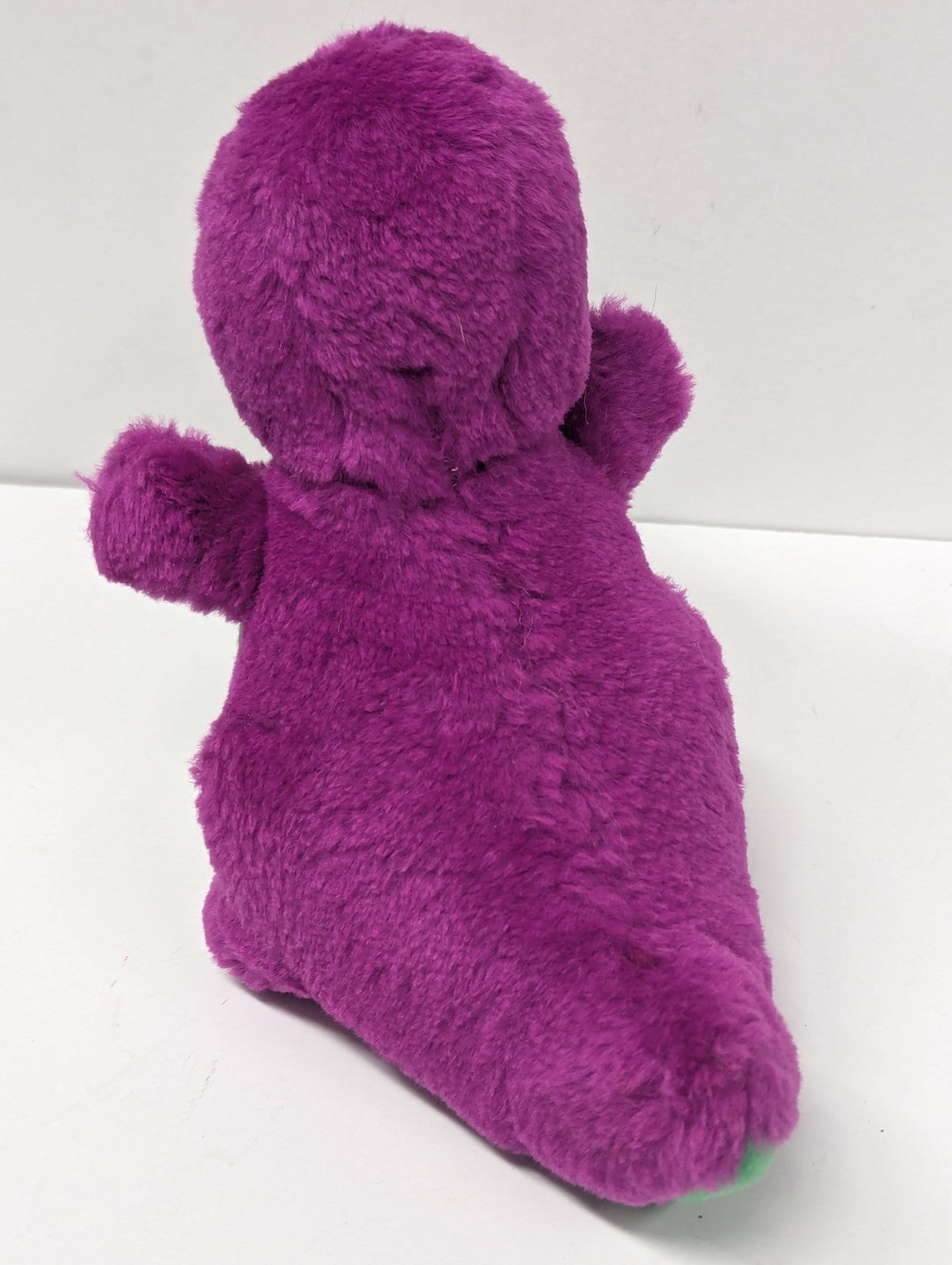 Retro Small Barney Plush Goffa International Stuffed Animal Purple Dinosaur Bow
