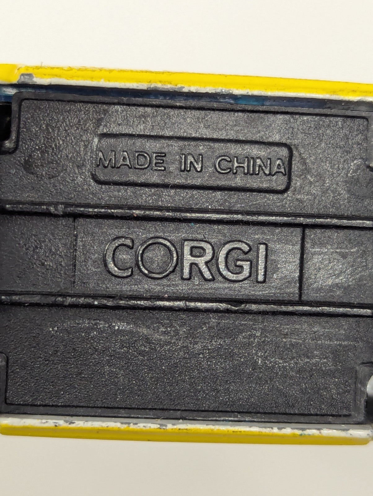 Vintage Corgi Police Car Diecast Toy 1/64 Scale White & Black Yellow Checkers