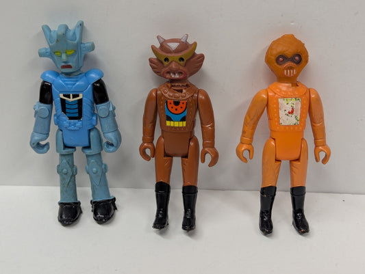 Lot Of 3 1978 Tomland Starroid Raiders 4" Action Figures Aton, Yasu & Tior