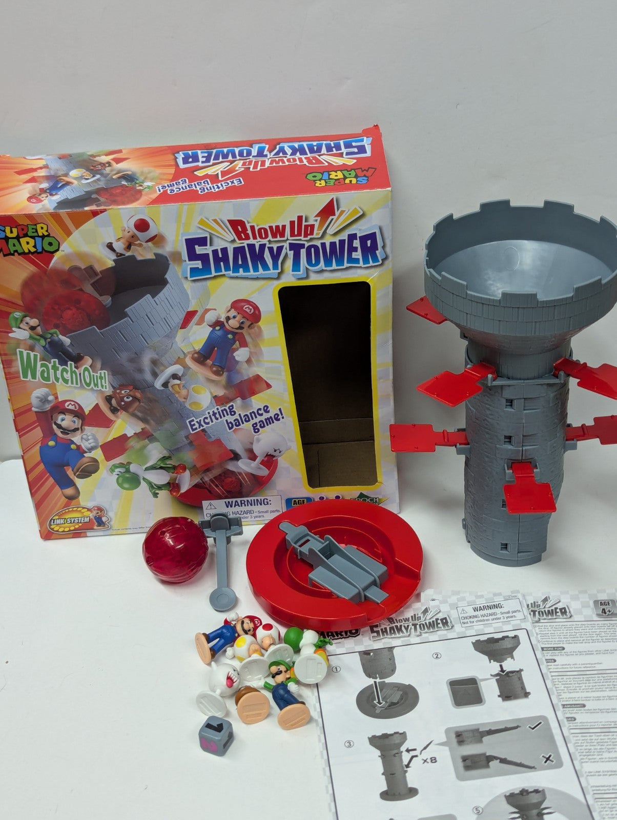 Epoch Games Super Mario Blow up Shaky Tower 7356 Complete