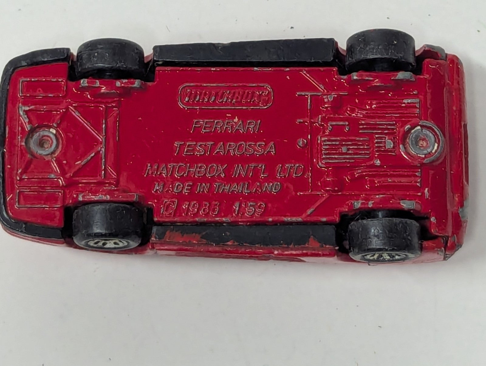 1986 Matchbox Ferrari Testarossa Red Die Cast Metal 1:59 Scale Macau