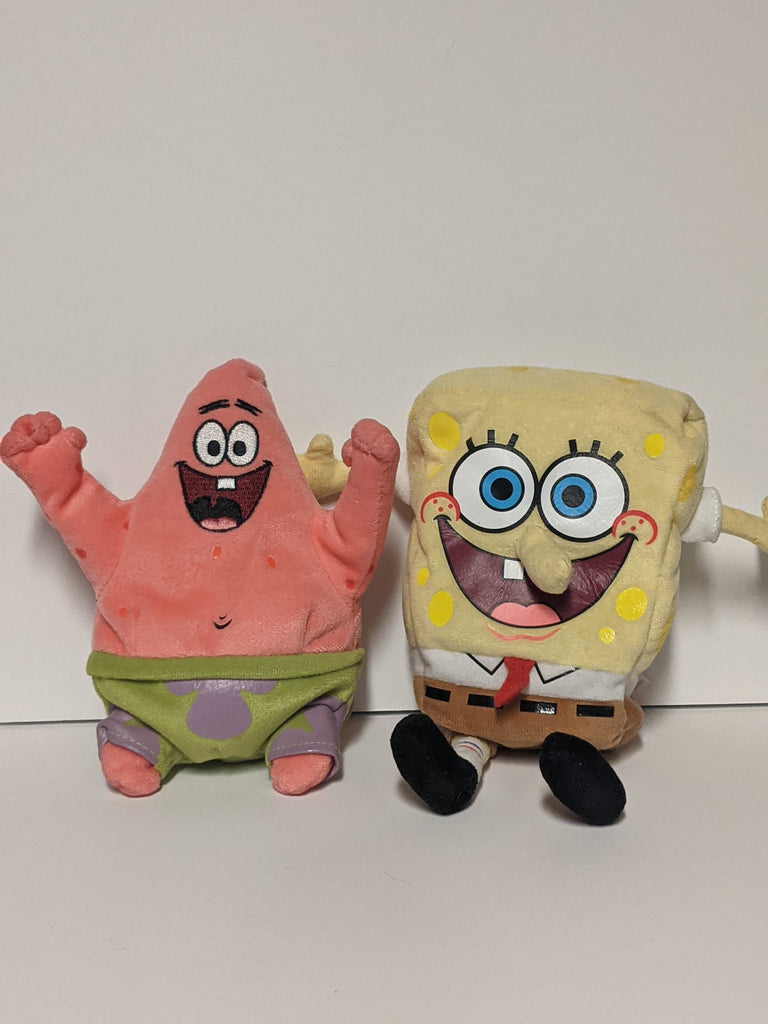 Spongebob & Patrick TY Beanie Plushs USED