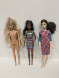 Mixed Lot of 3 Barbie Loose 1999, 2019, 2009