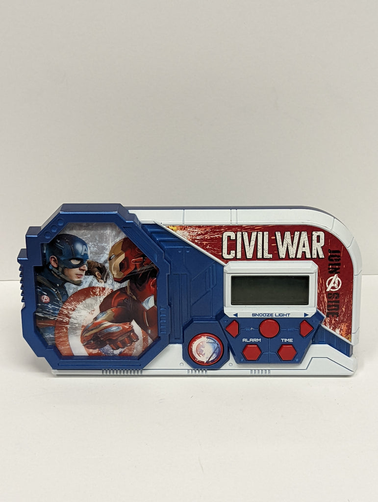 Marvel Captain America Civial Wars Kids Alarm Clock UNTESTED USED
