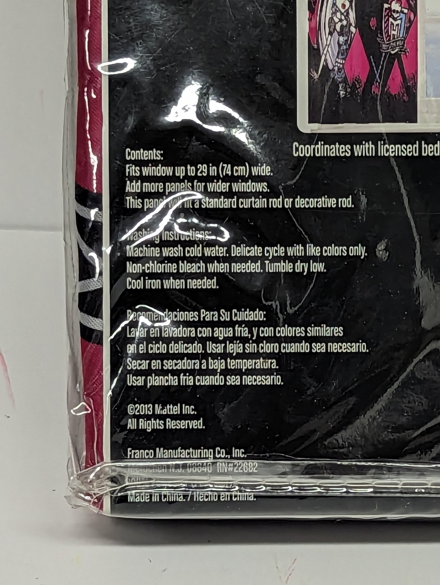 Monster High Lights Off Room Darkening Drapery in Packaging 1A