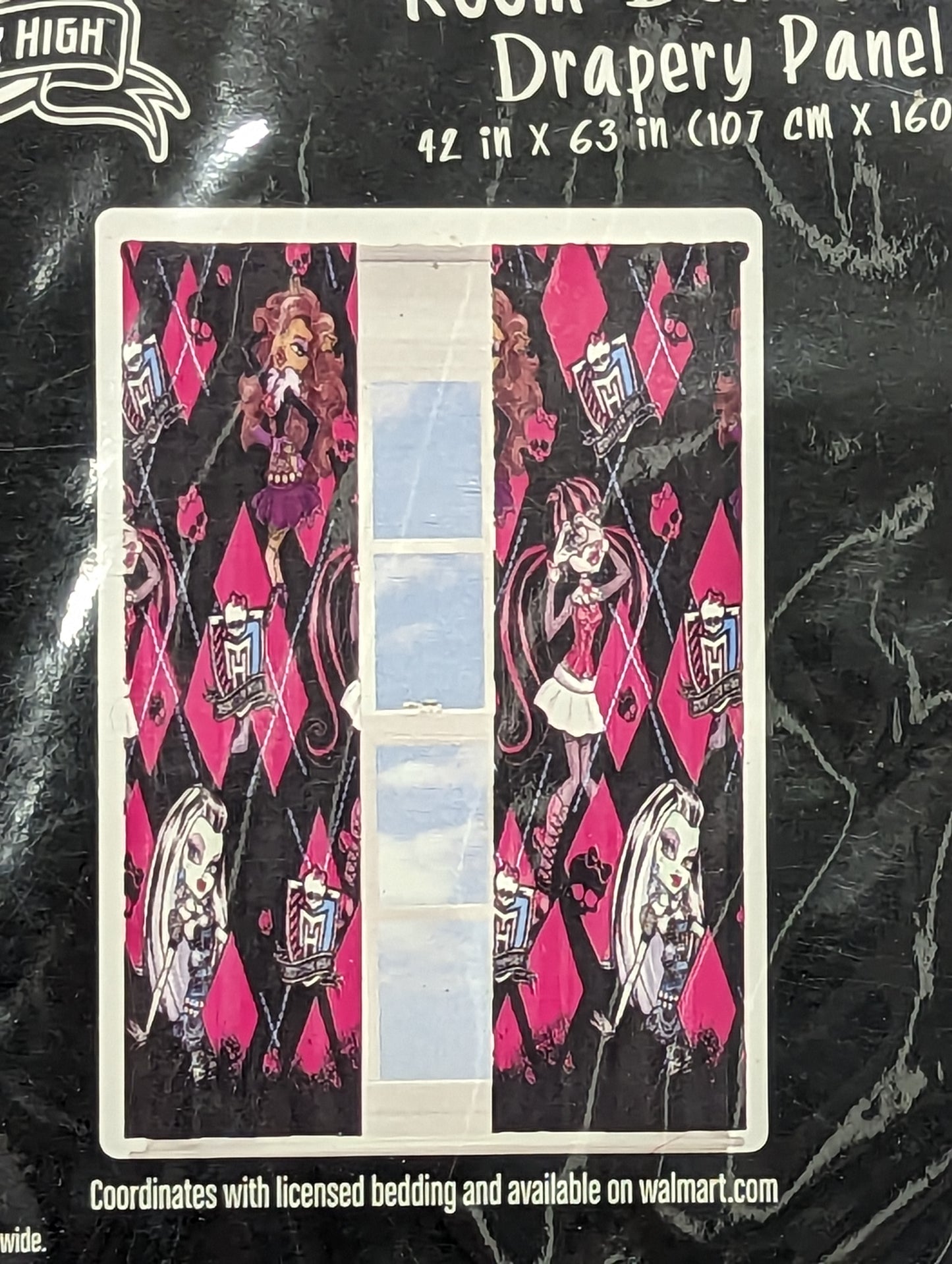 Monster High Lights Off Room Darkening Drapery in Packaging 1A