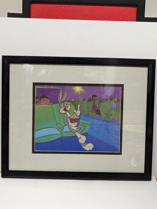 1990 Warner Bros Bugs Bunny at The Movie Art Cel (Cracked Frame) 1A