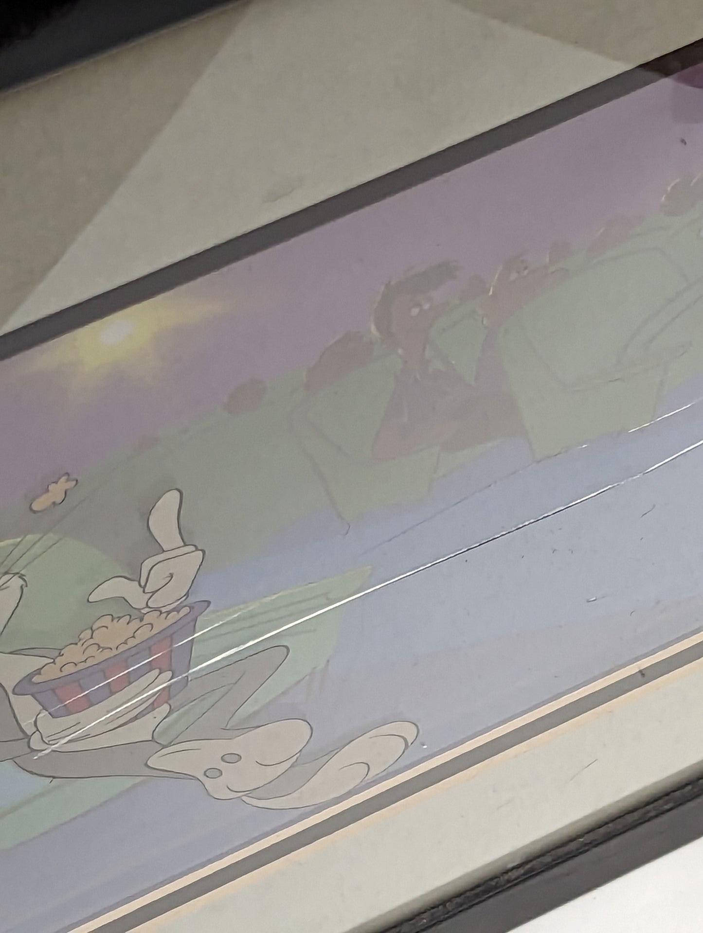 1990 Warner Bros Bugs Bunny at The Movie Art Cel (Cracked Frame) 1A