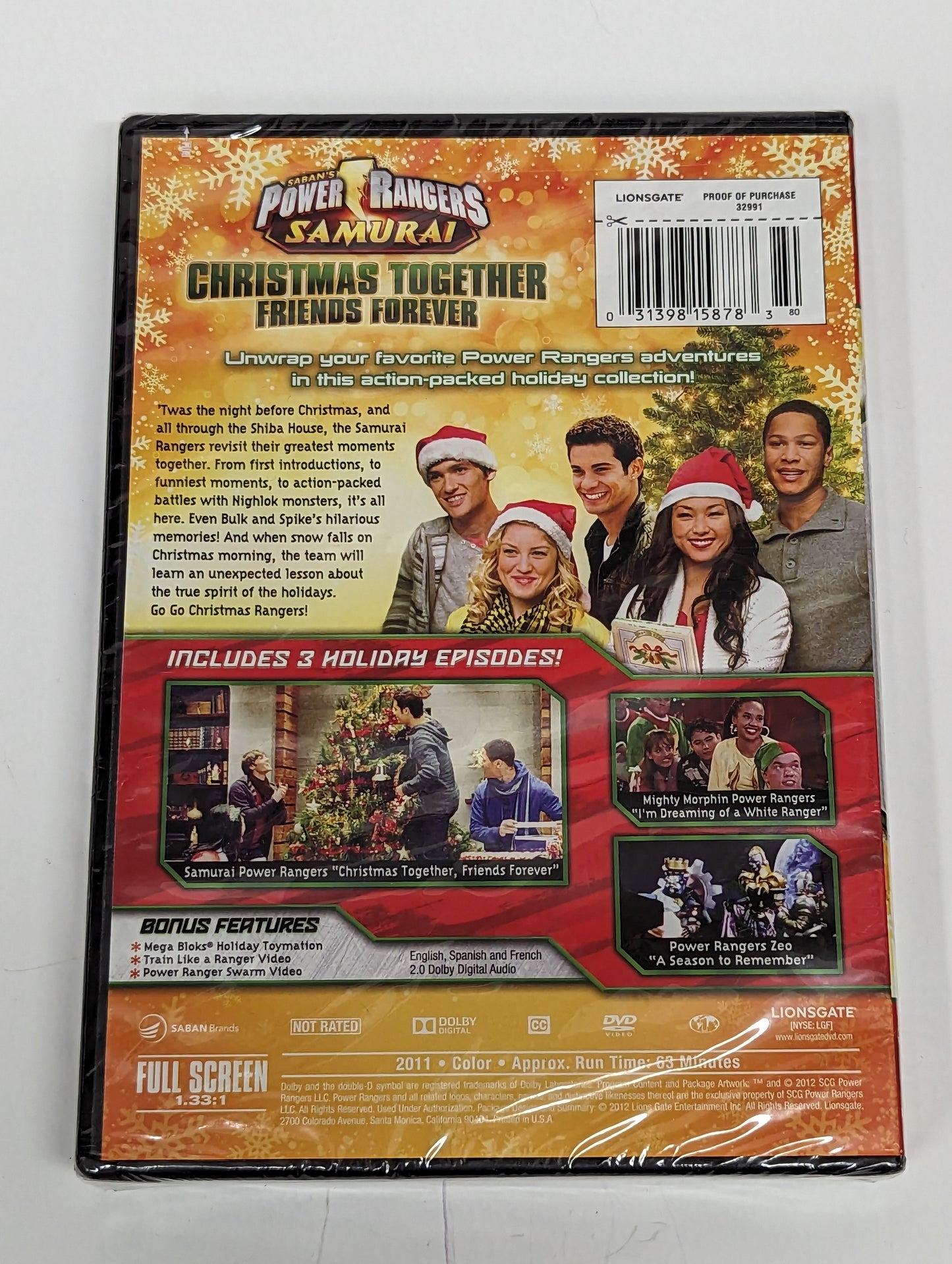 Power Rangers Samurai Christmas Together Friends Forever DVD SEALED 1B