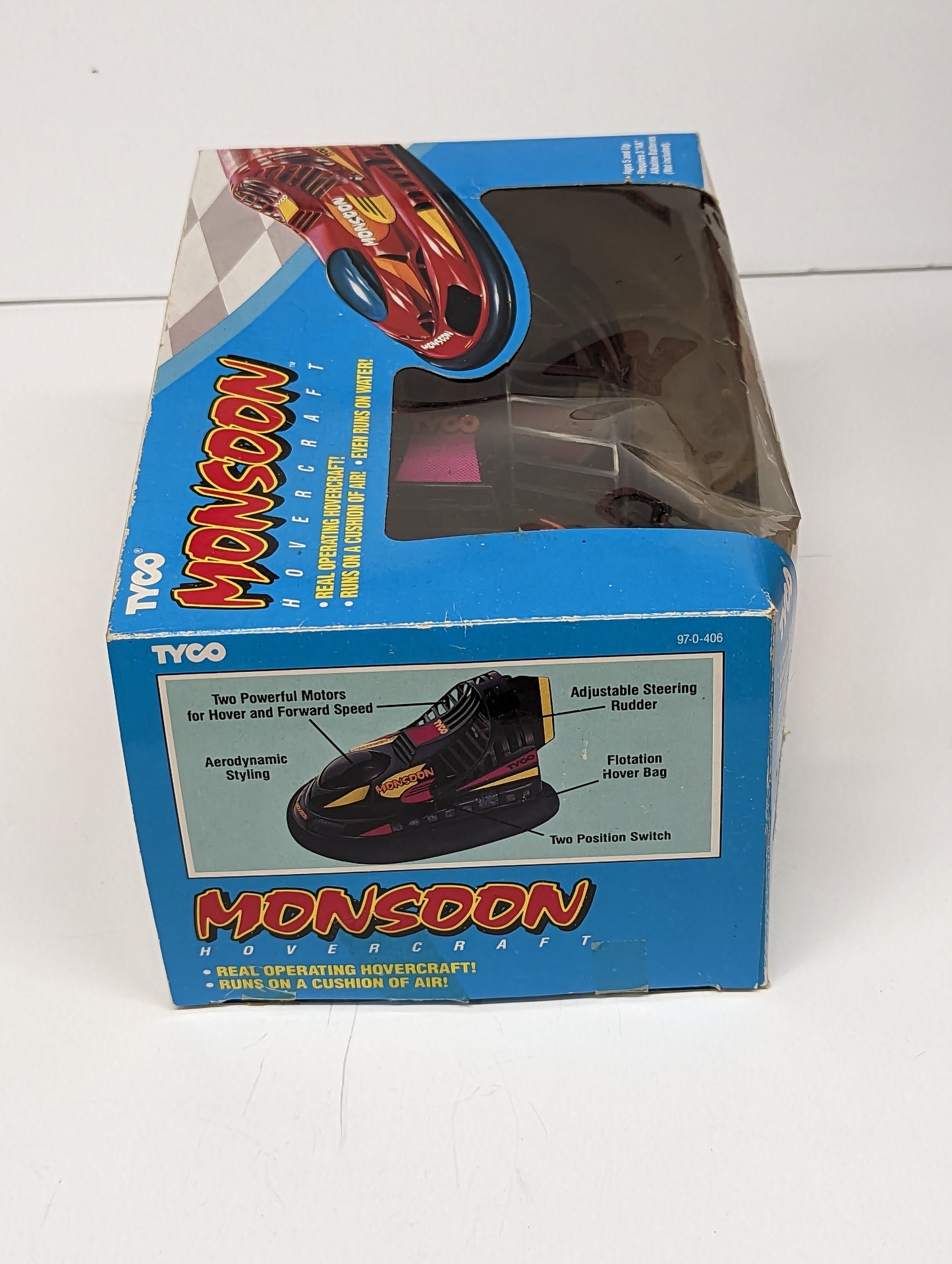 1990 TYCO Monsoon Hovercraft Battery Operated in Box 1B
