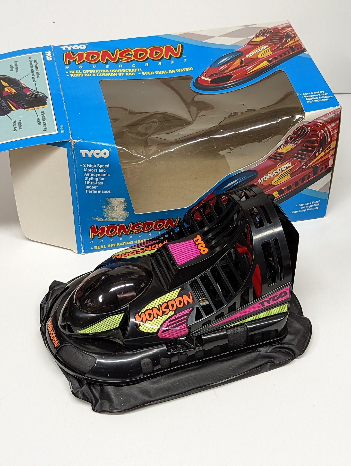 1990 TYCO Monsoon Hovercraft Battery Operated in Box 1B